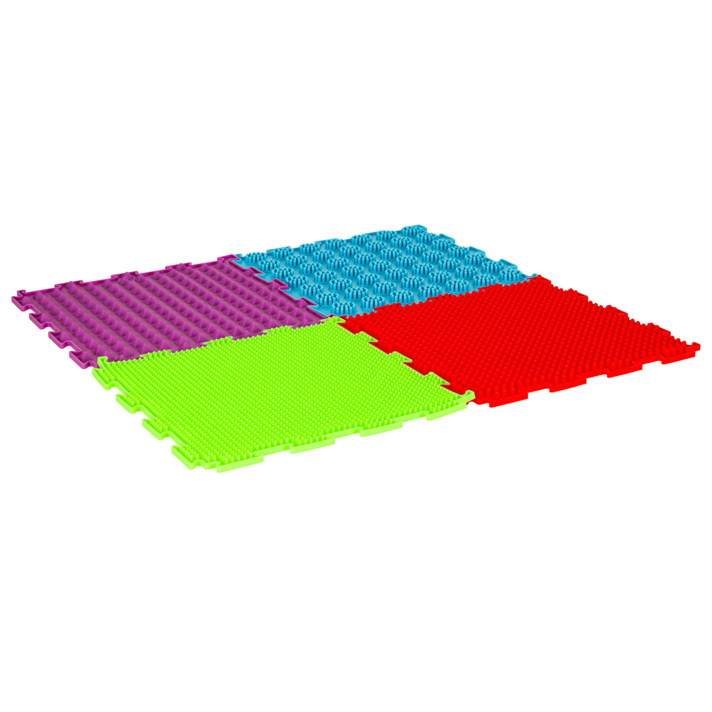 Senzorická podložka montessori pro masáž nohou 8 dílků barevné puzzle KX3171