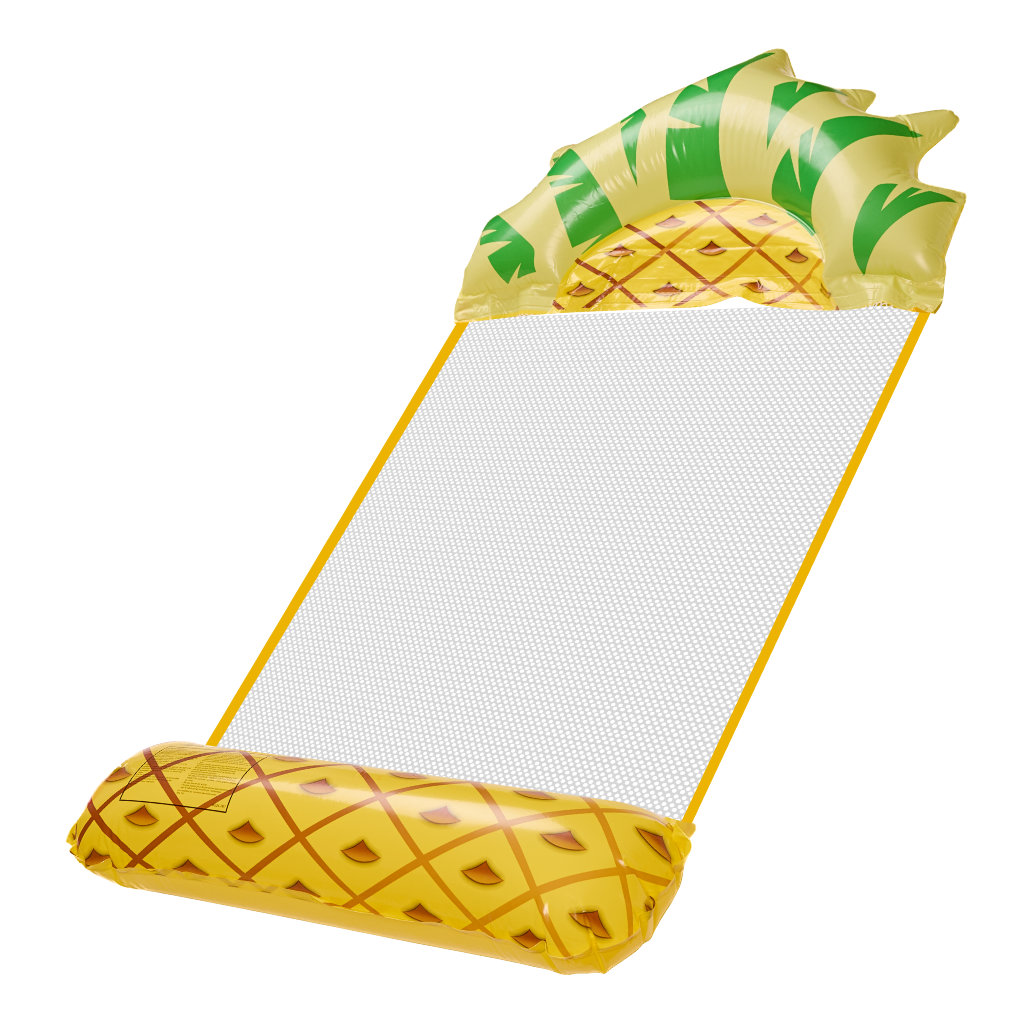 Nafukovací plážová matrace houpací síť vodní lehátko křeslo bazén ananas KX3112_1