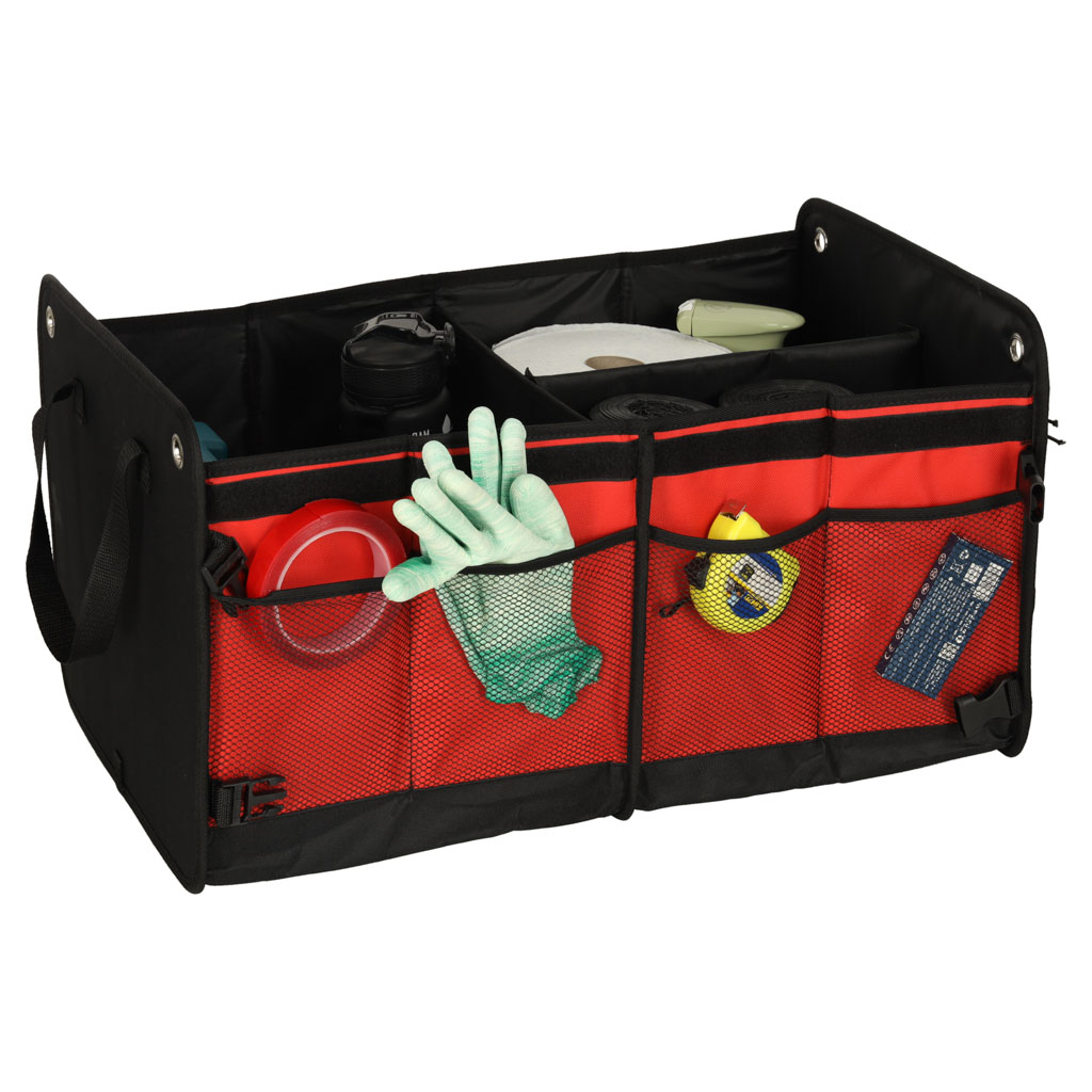 Taška do kufru auta černá červená 58x37x32 KX3103