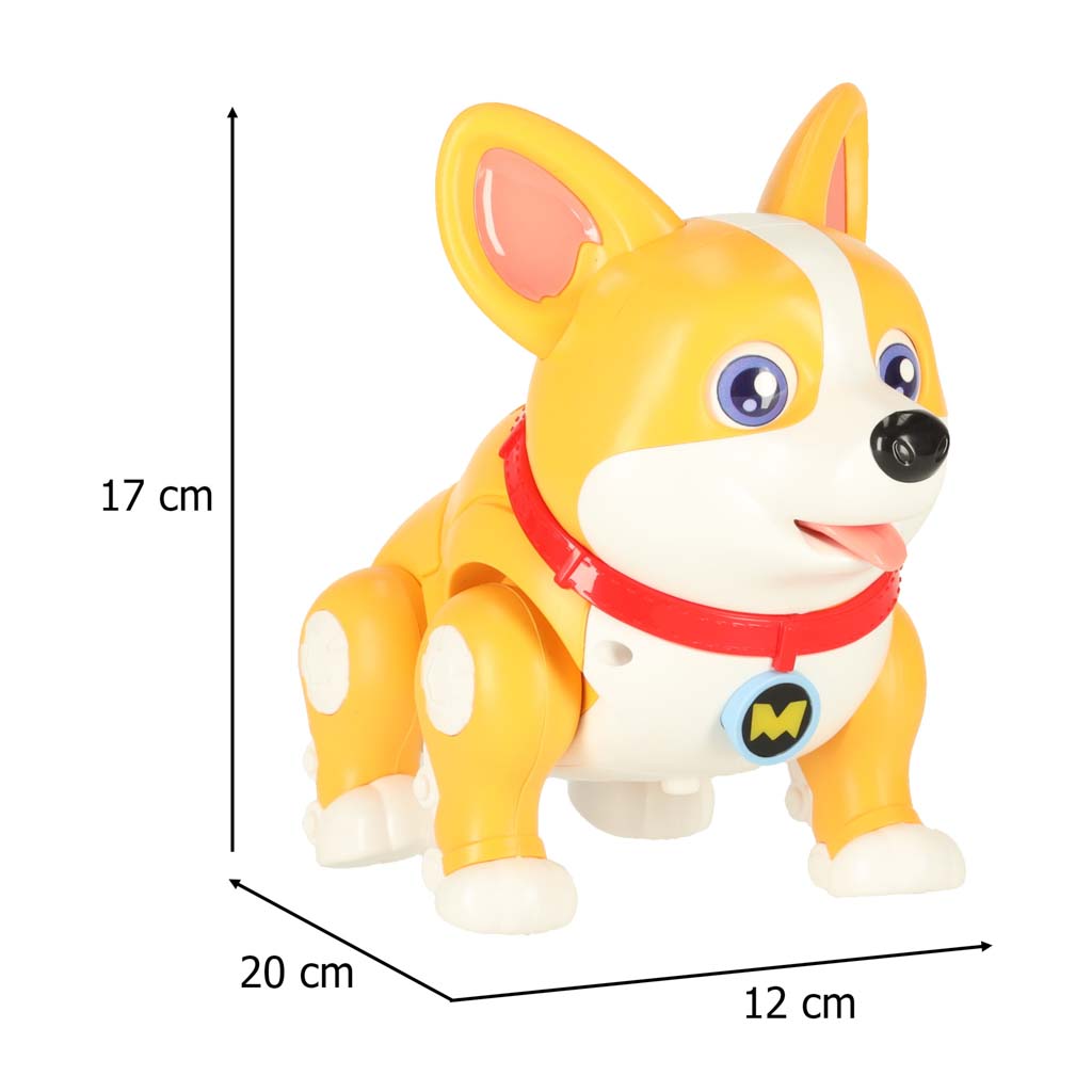 Pes pes interaktivní robot Corgi svítící uši hudba KX3042