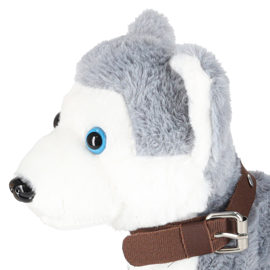 Interaktivní pes na vodítku štěká chodí vrtí ocasem Husky KX3028