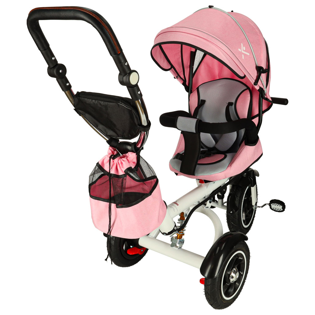 Trike Fix V3 tříkolka 3v1 kočárek kolo 360 otočné volné kolo růžová KX6628_6