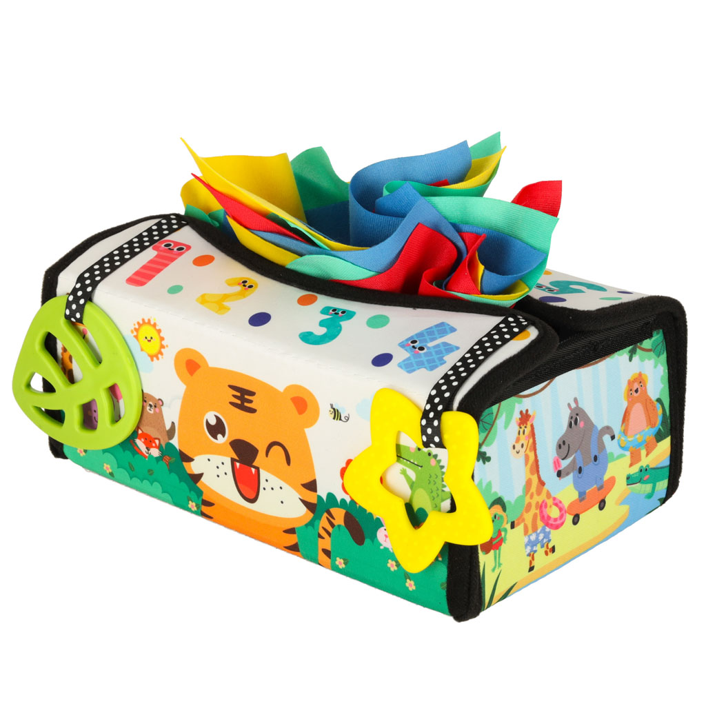 Sorter senzorické ubrousky box montessori mat 2v1 KX3193