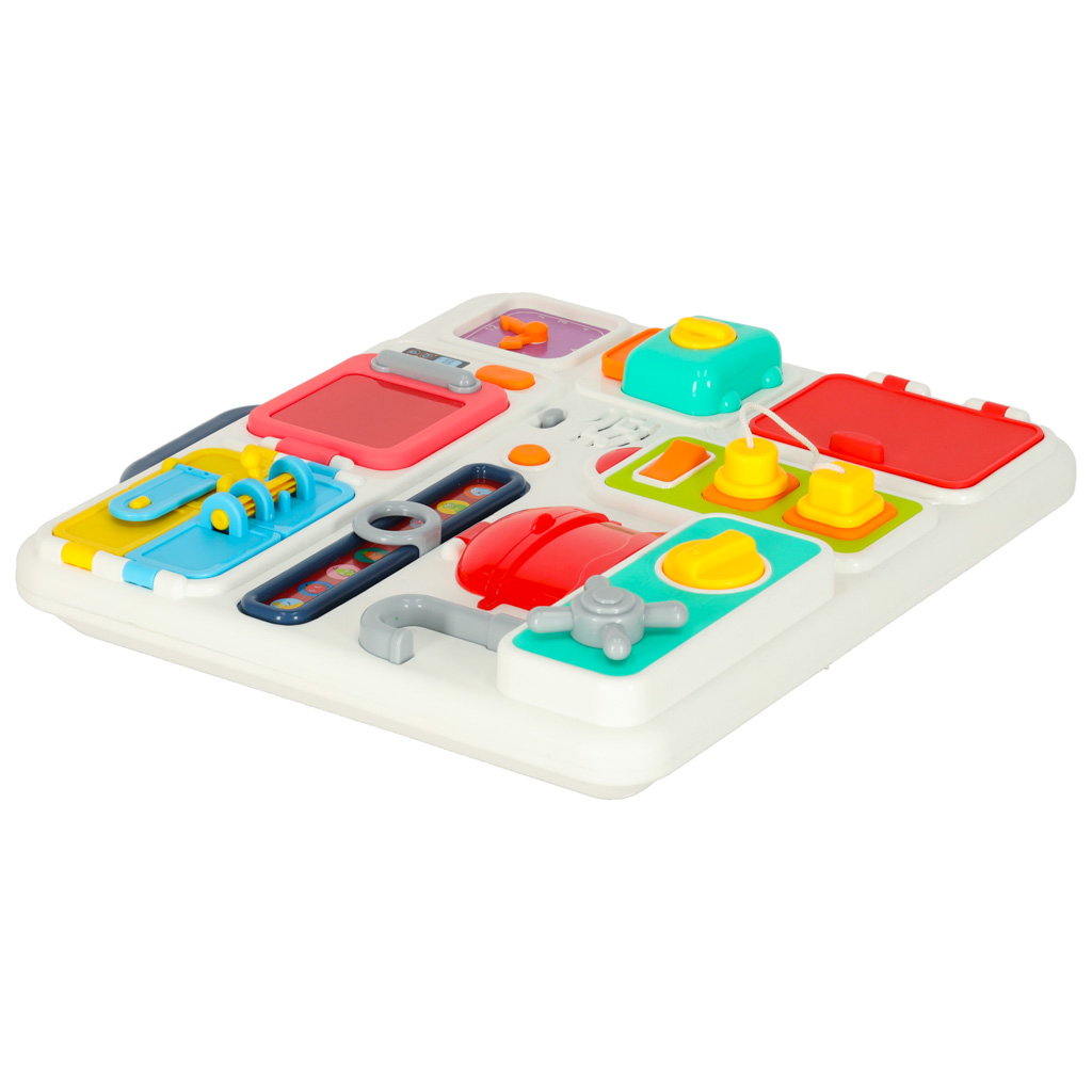 Smyslová manipulační deska montessori kuchyňské hodiny světlo zvuk KX3202