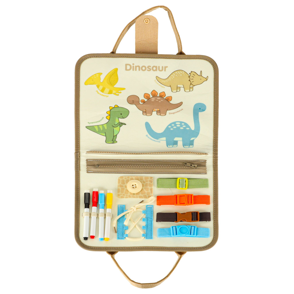 Smyslová manipulační deska montessori dinosaurus case KX3196