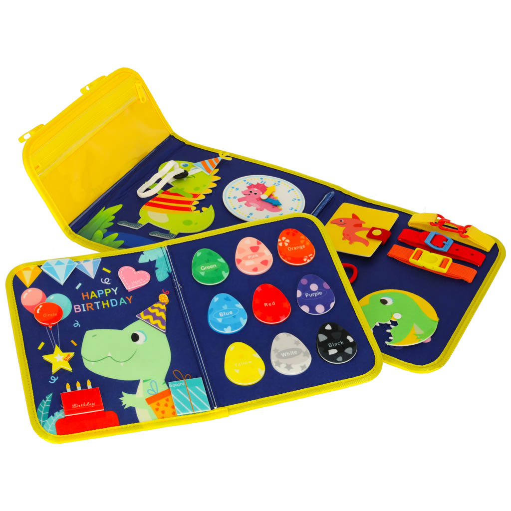Smyslová manipulační deska montessori batoh modrá KX3195_1