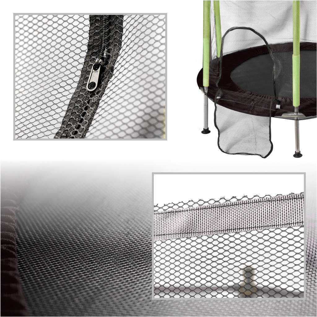 Trampolína pro domácí zahradu pro děti míčová síť 140cm 55inch zelená KX3215