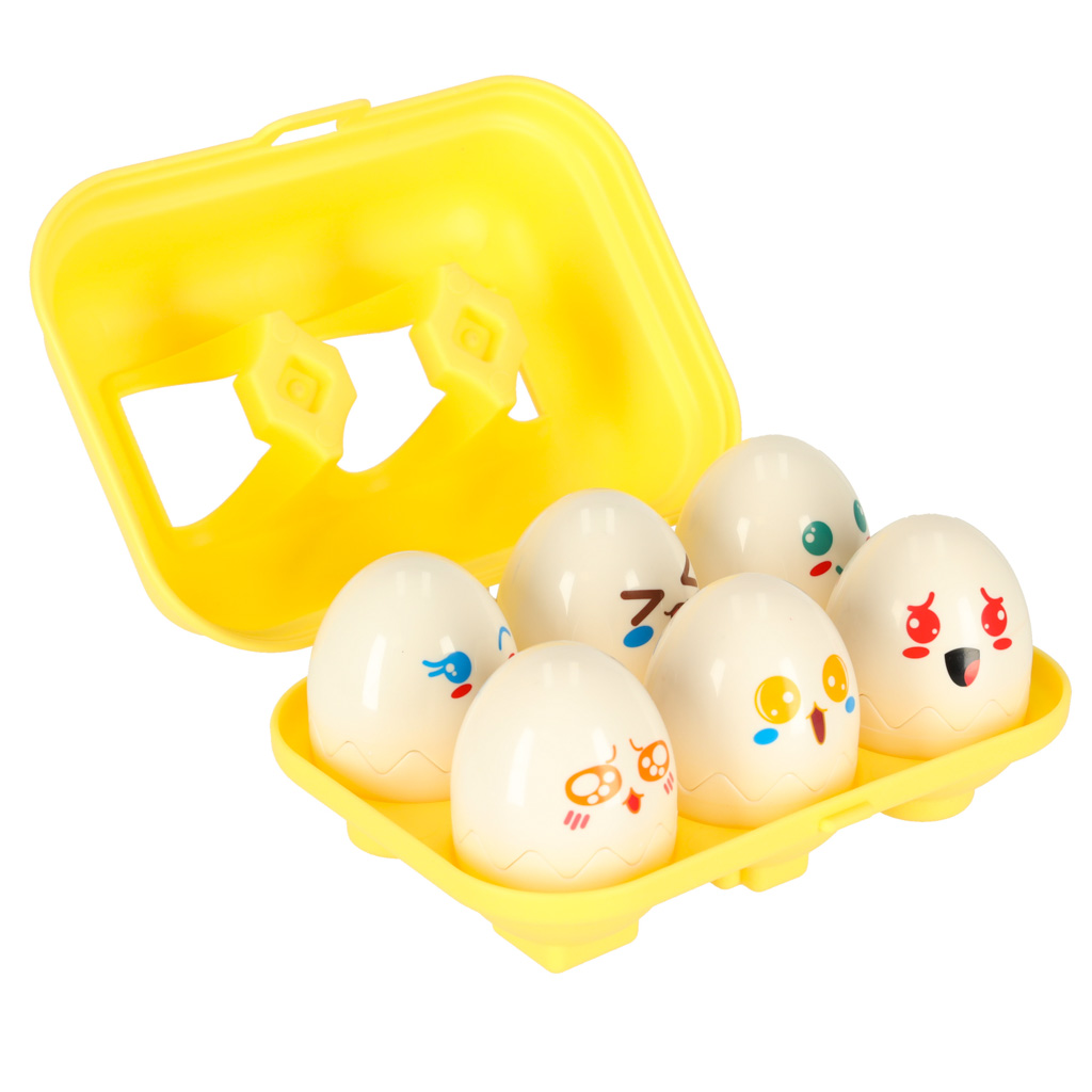 vzdělávací skládačka match shapes eggs montessori animals 6 ks KX3114
