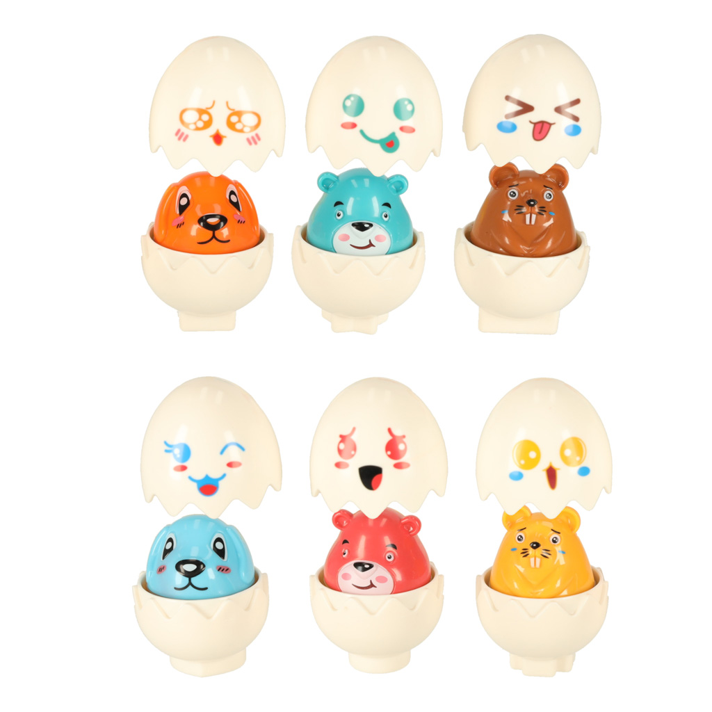 vzdělávací skládačka match shapes eggs montessori animals 6 ks KX3114