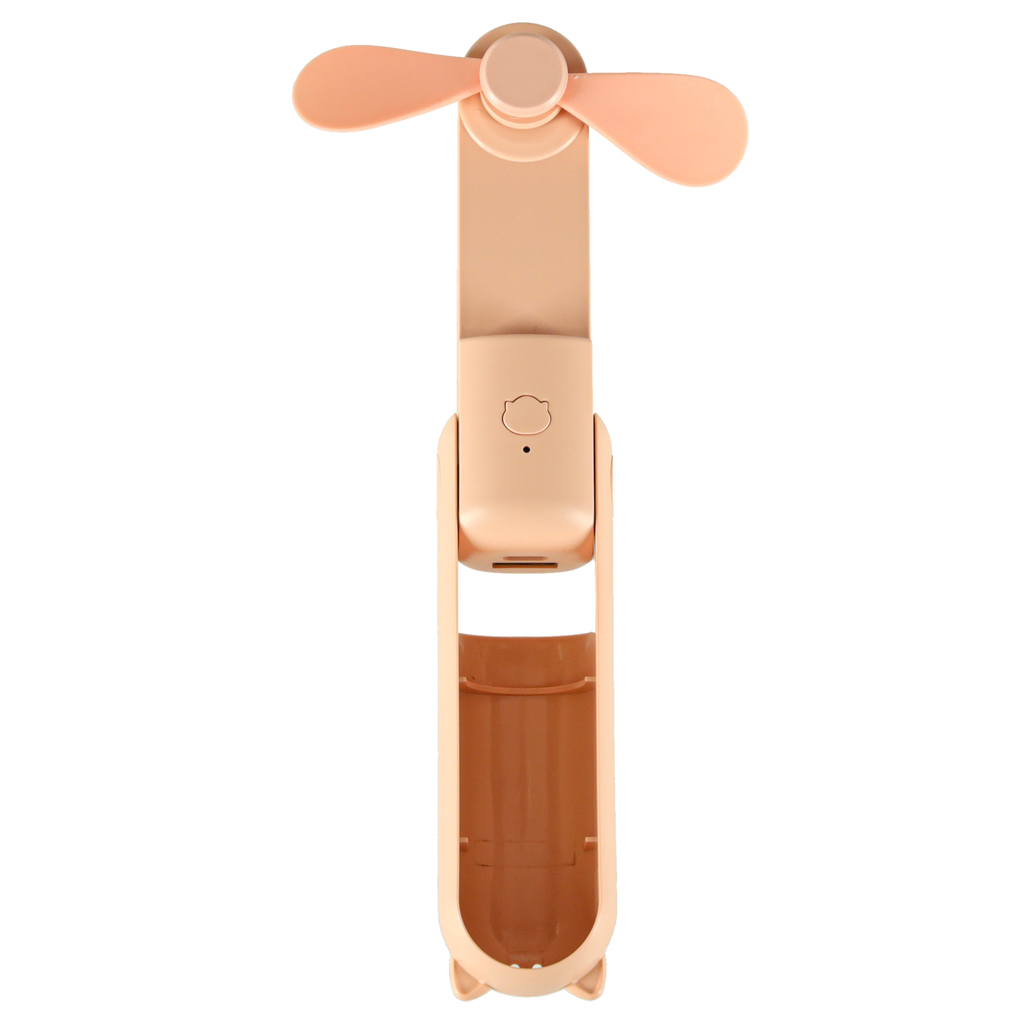 Stolní ventilátor mini ruční skládací ventilátor přenosný USB růžový KX3075_2