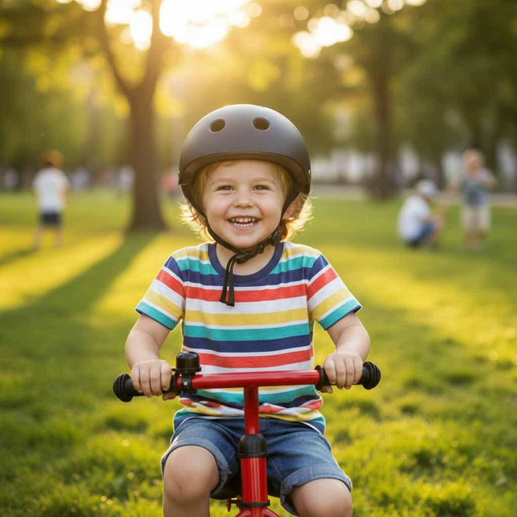 Dětská cyklistická helma Trike Fix nastavitelná LED M 55-58cm černá KX2813_1