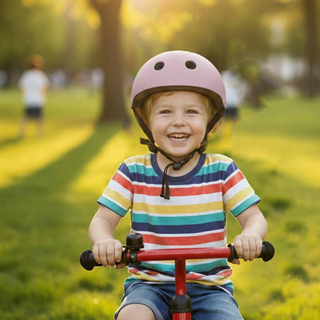 Dětská cyklistická helma Trike Fix nastavitelná LED M 55-58cm fialová KX2813_4