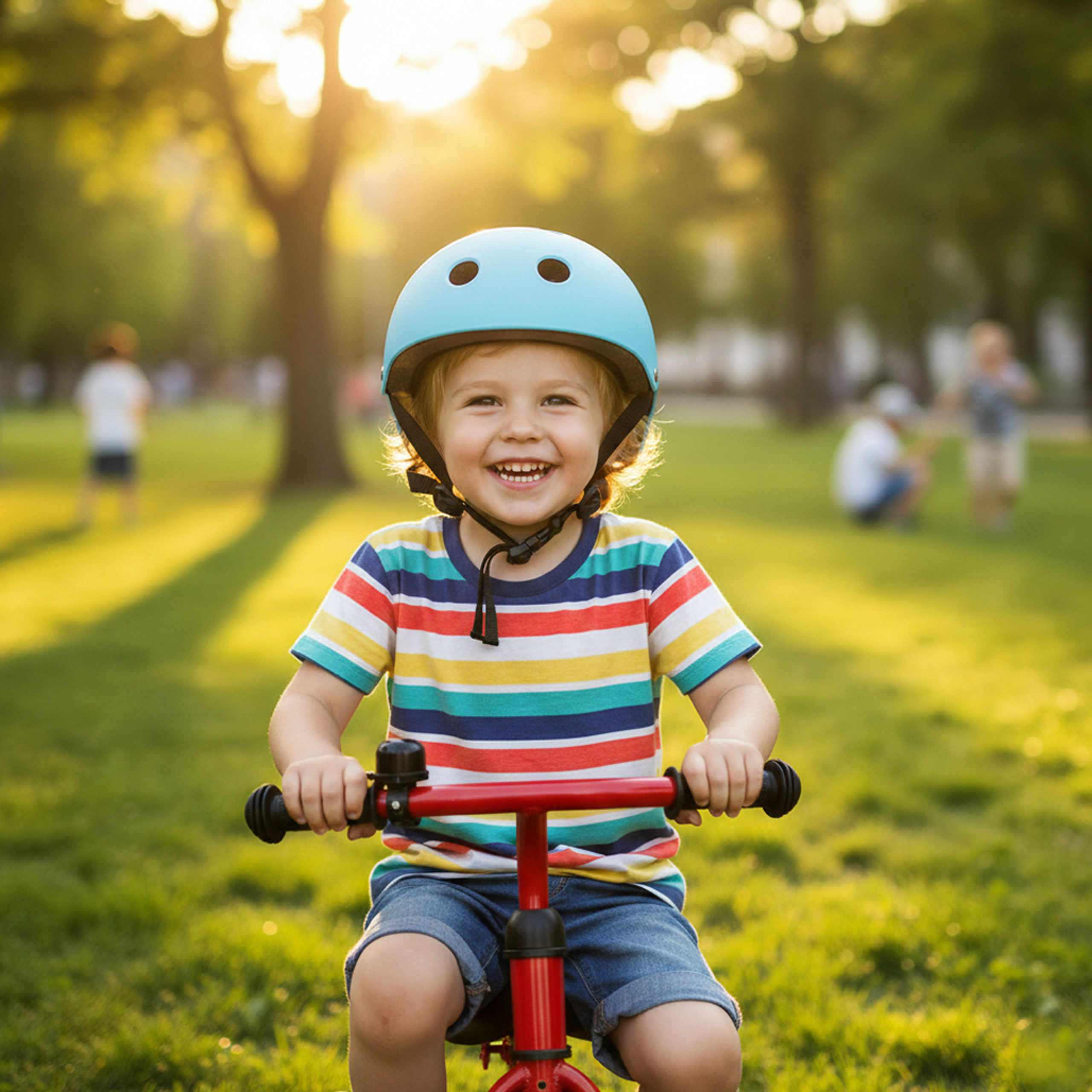 Dětská cyklistická helma Trike Fix nastavitelná LED M 55-58cm modrá KX2813