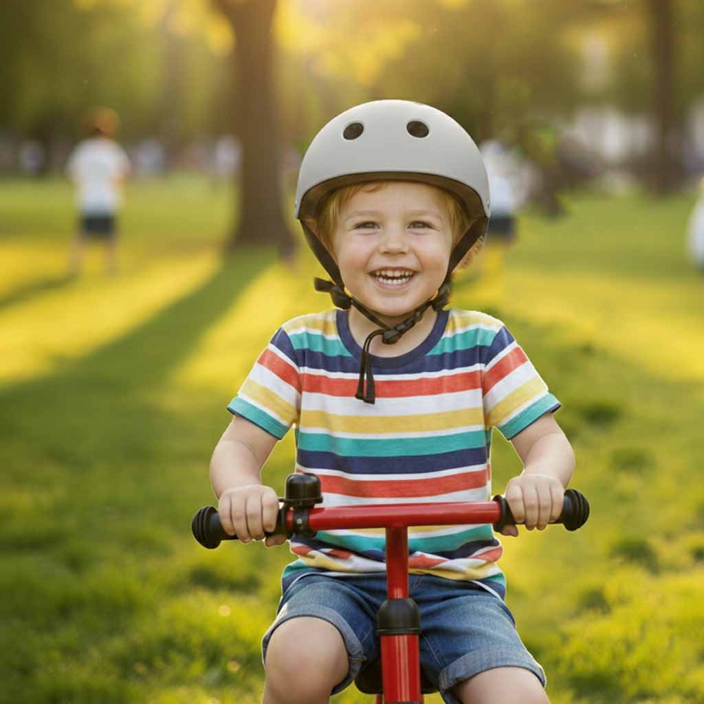 Dětská cyklistická helma Trike Fix nastavitelná LED M 55-58cm tmavě šedá KX2813_5