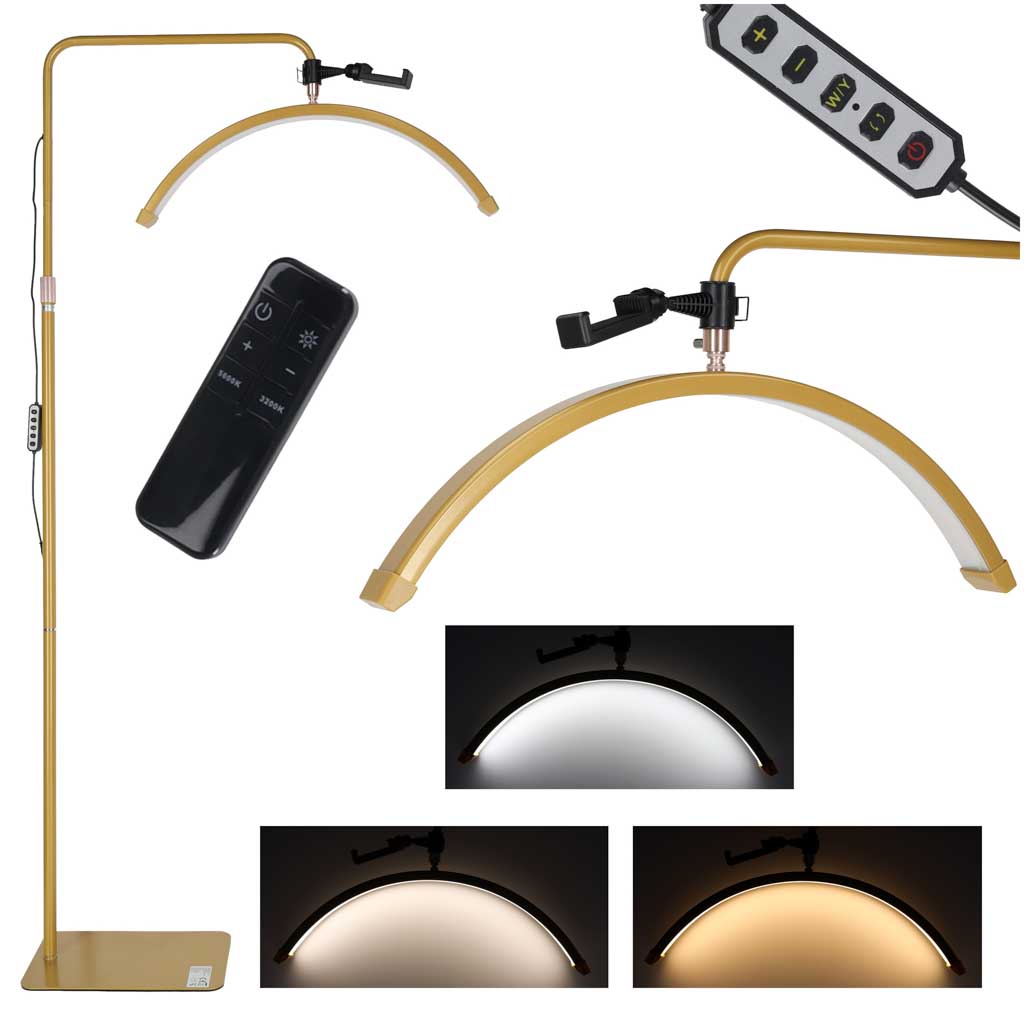 LED Wimpernverlängerungslampe 36W verstellbar kosmetisch schattenfrei Bogen Gold