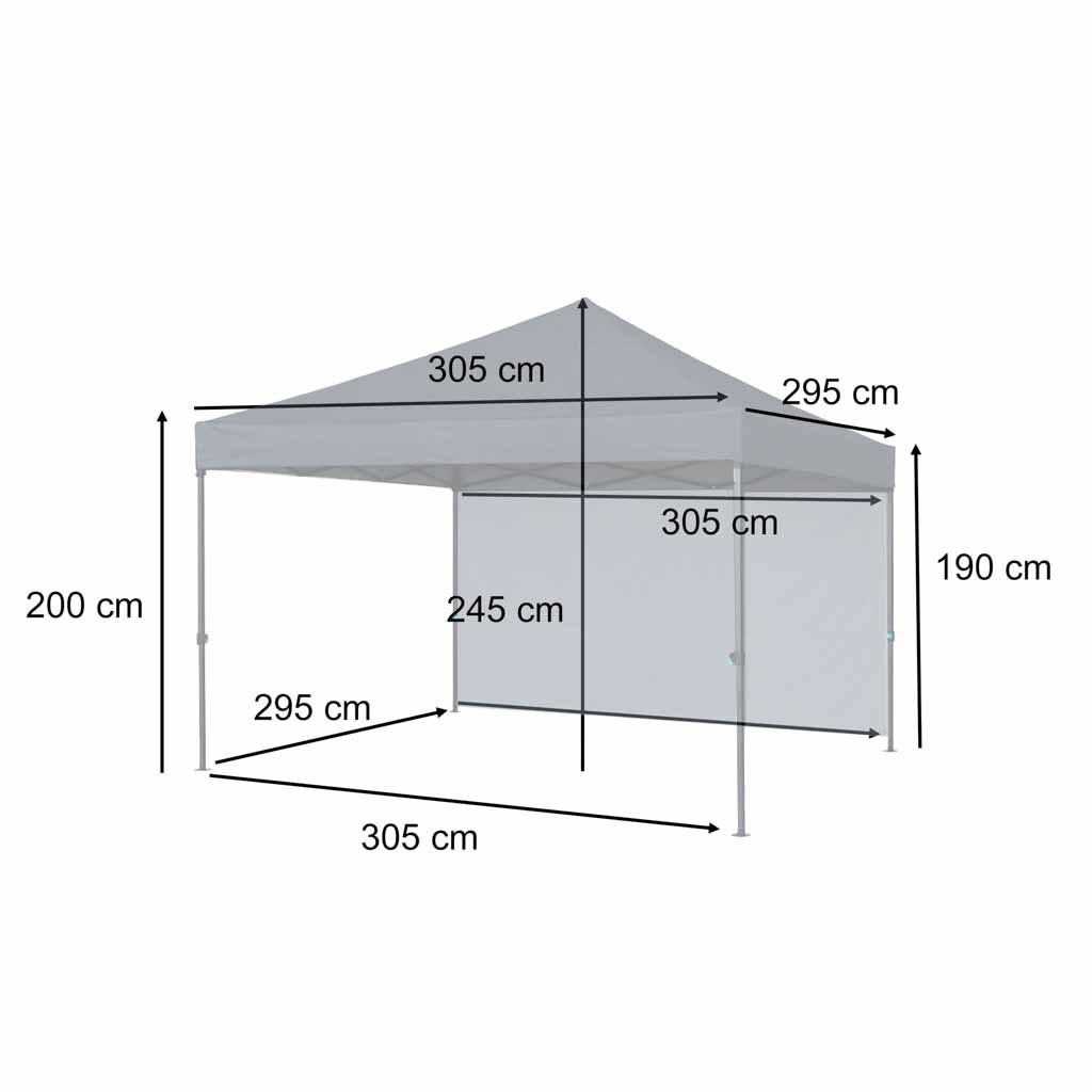LUARO zahradní pavilon párty stan komerční altán 3x3m černý KX2866