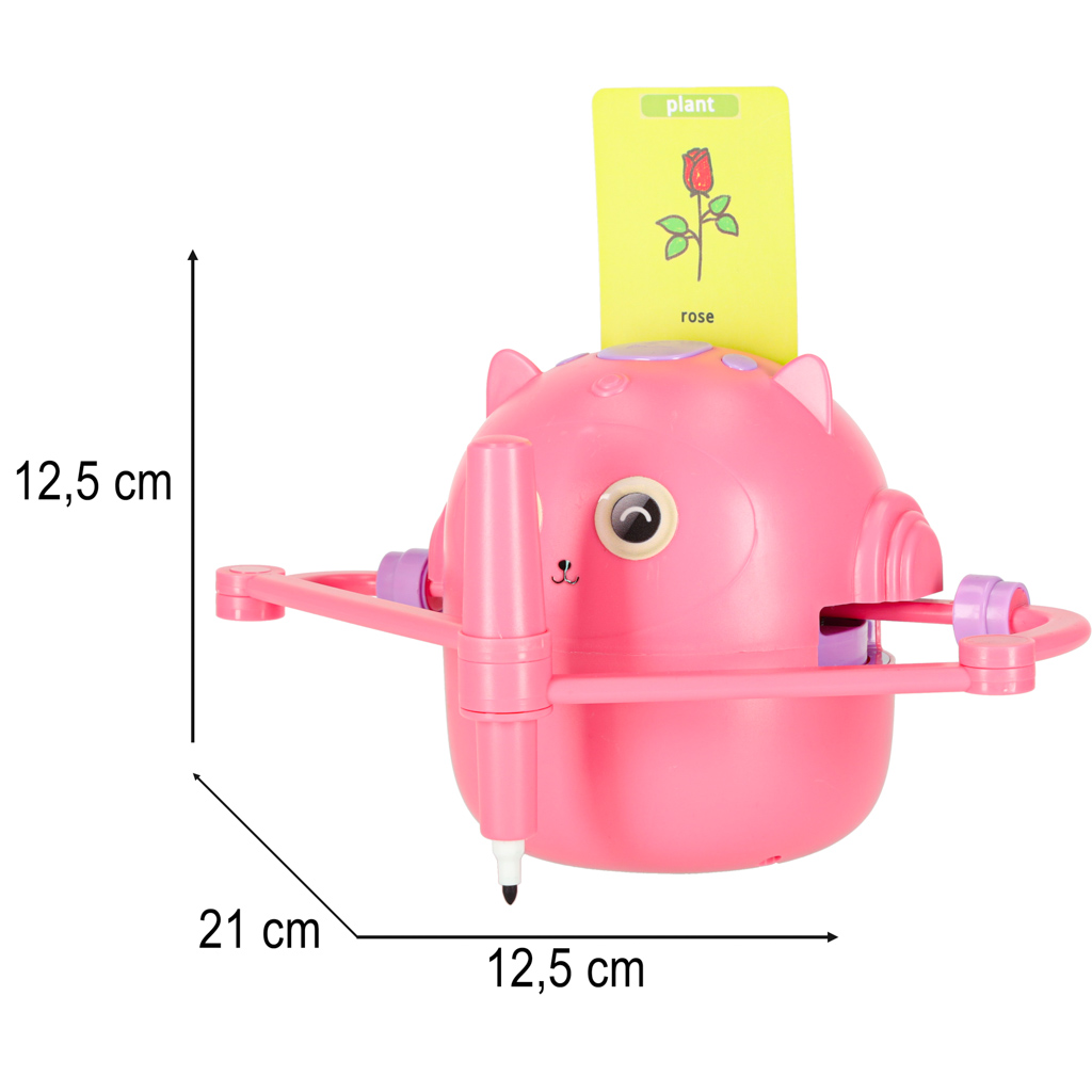 Vzdělávací robot interaktivní učení kreslení psaní fiše set značky růžová KX3146_1