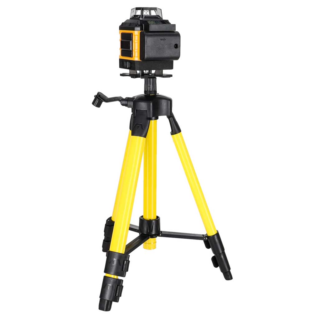 Laserová vodováha 360° 4D, křížový laser s 16 paprsky, stativ, držák, sada KX2677