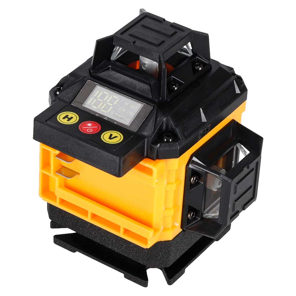 Laserová vodováha 360° 4D, křížový laser s 16 paprsky, stativ, držák, sada KX2677