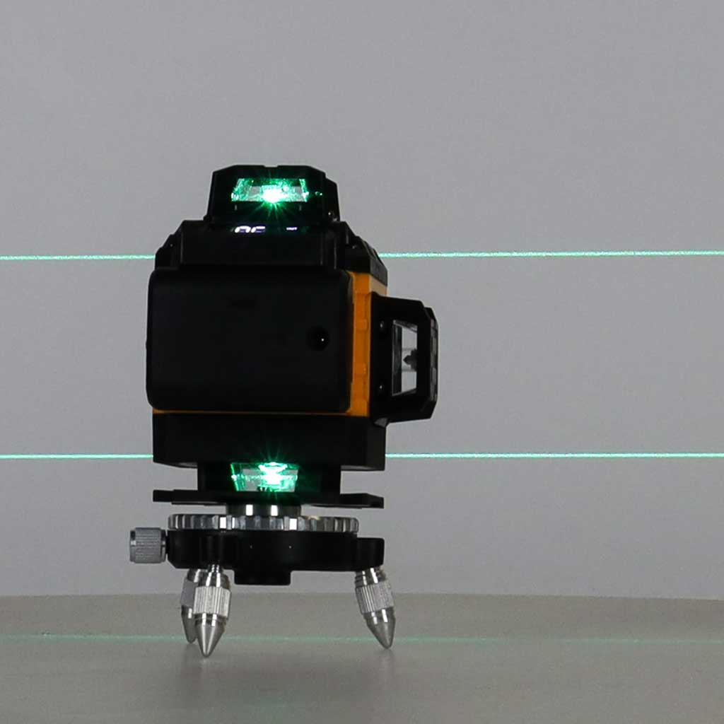 Laserová vodováha 360° 4D, křížový laser s 16 paprsky, stativ, držák, sada KX2677
