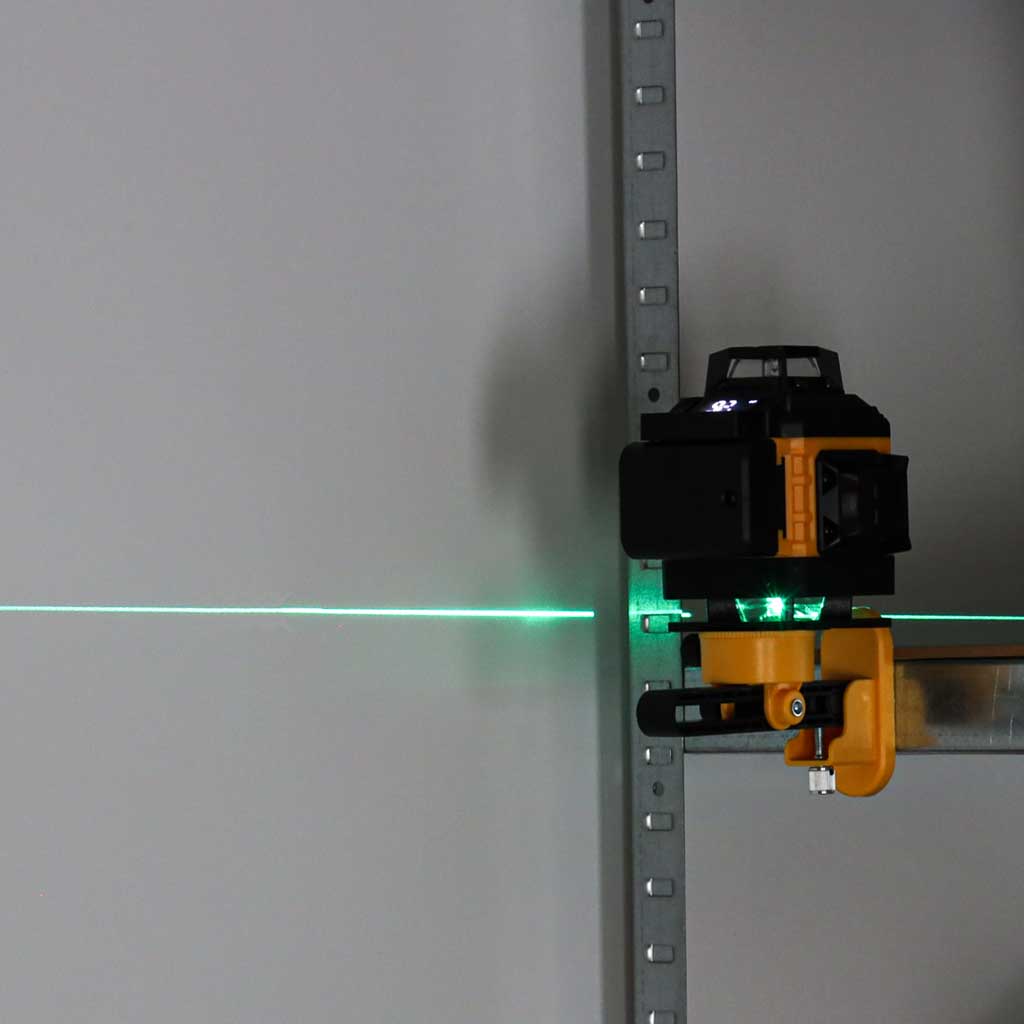 Laserová vodováha 360° 4D, křížový laser s 16 paprsky, stativ, držák, sada KX2677