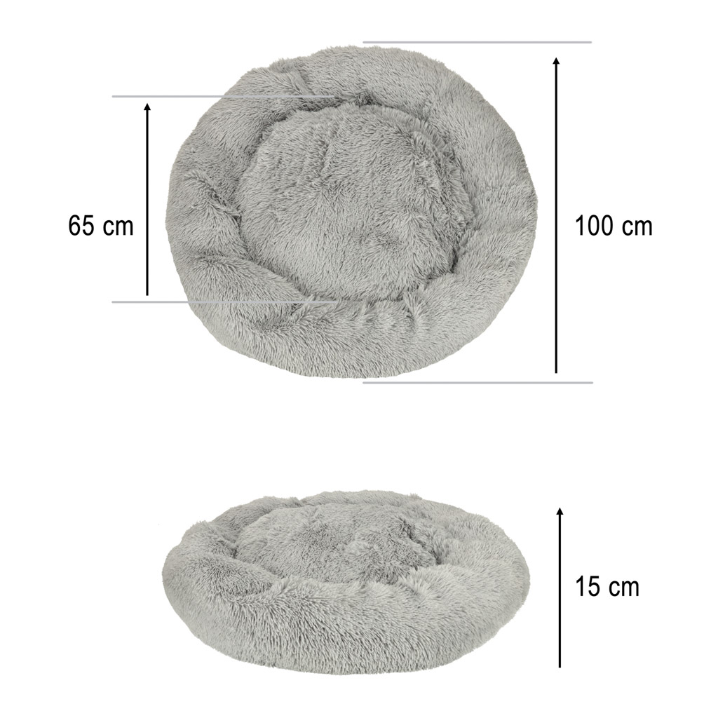Plyšový polštář pro psy 100 cm světle šedý KX3723