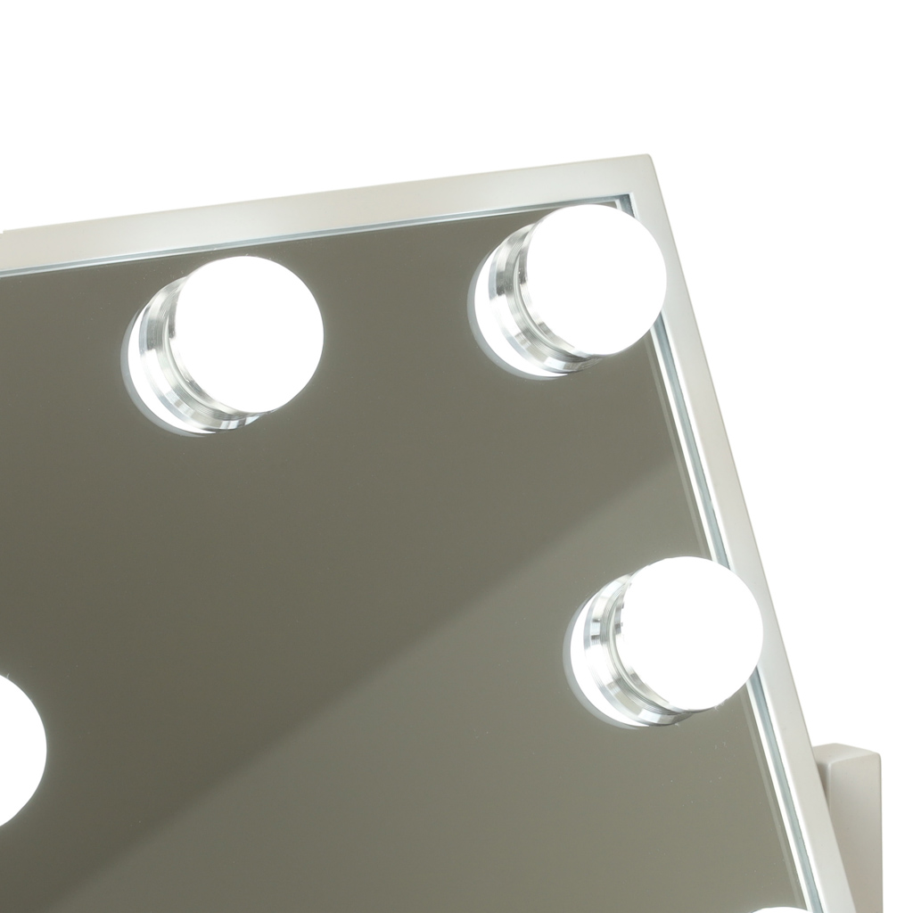 Zrcátko na líčení LED s USB žárovkami 25x30cm KX3942