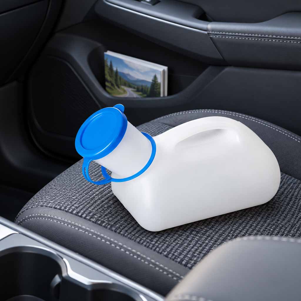 Detail produktu Prenosný pisuár pre mužov s rukoväťou a viečkom, 1 l IK-KX3127