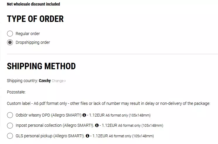 shopping options